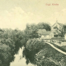 Evangelikų bažnyčia. 1921 m. atvirukas